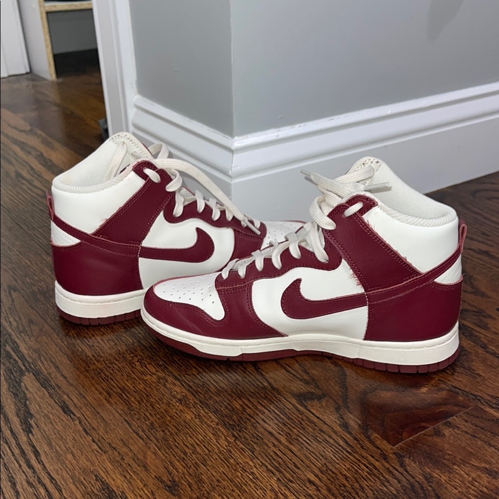 Nike Dunk High Maroon and White